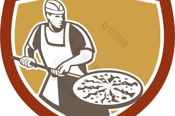 披萨制造商烤面包盾复古