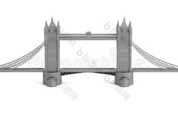 塔桥模型的三维渲染