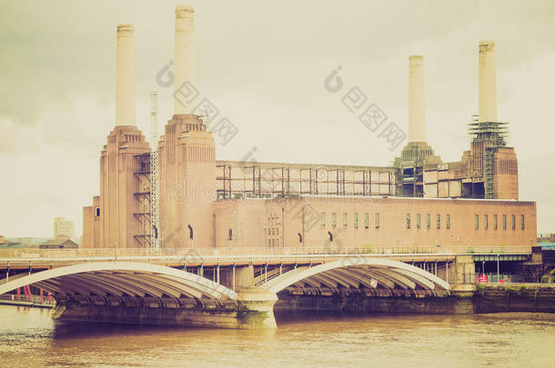 复古风battersea Power Station，伦敦