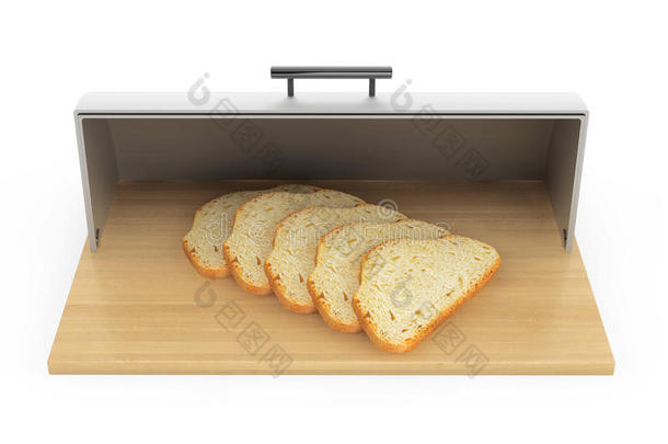 带面包片的现代钢制面包<strong>箱</strong>
