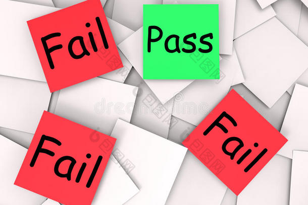 pass-fail-post-it注释表示批准或
