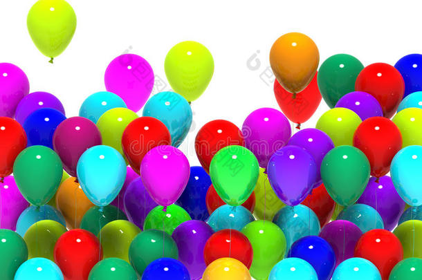 五颜六色的气球意味着欢乐的聚会或快乐