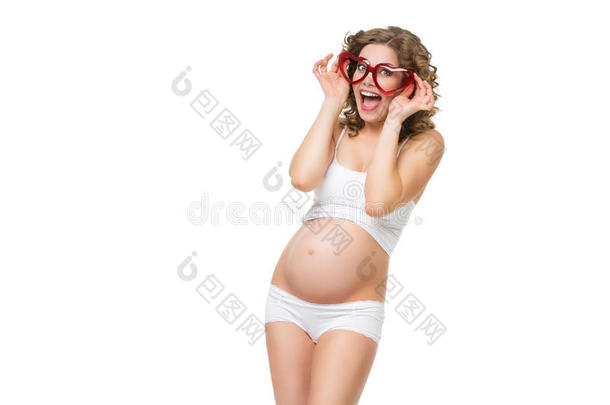 戴眼镜的孕妇