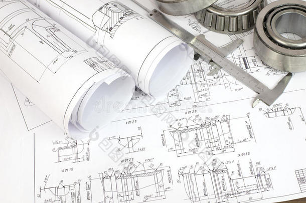 施工图、卡尺、轴承