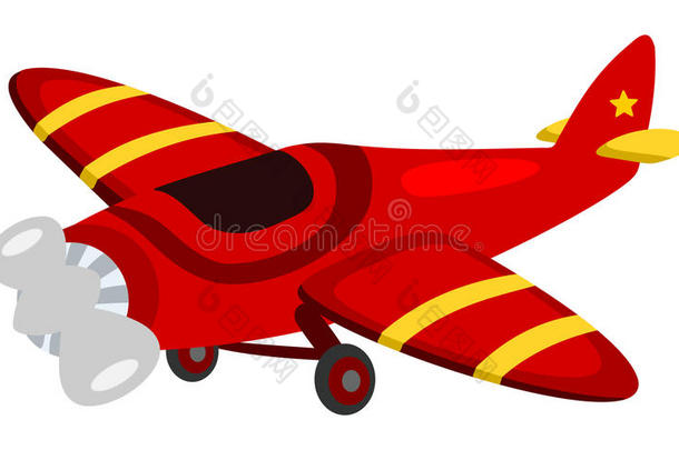 红色螺旋桨飞机