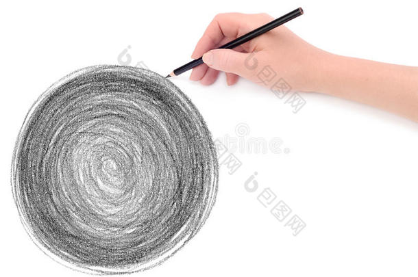 手和圆圈铅笔涂鸦背景