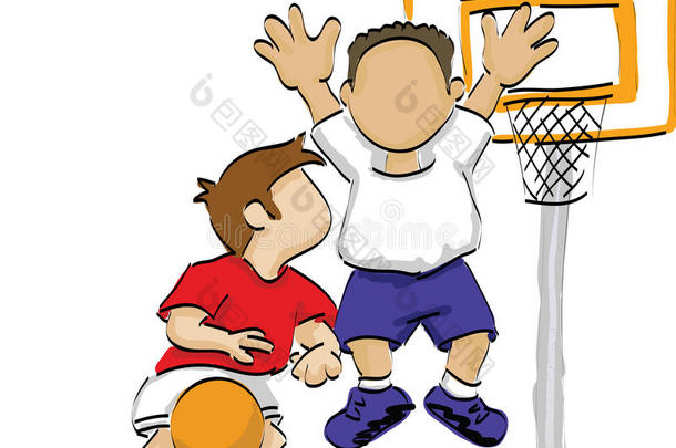 孩子们在打篮球