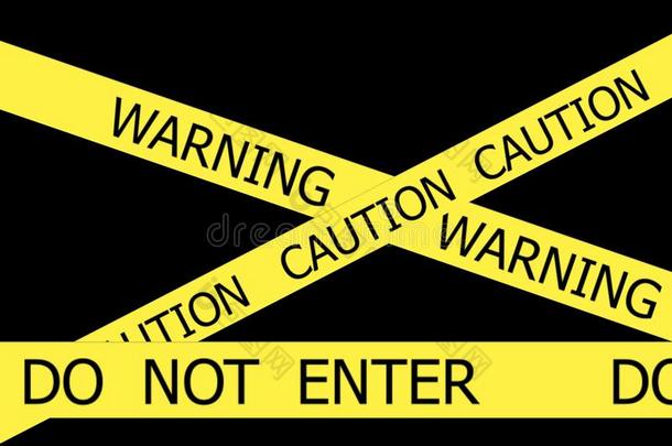 警告和警告，不要进入黄色胶带