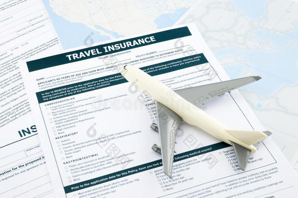 旅行保险单和飞机型号