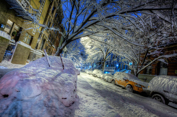 积雪覆盖的汽车