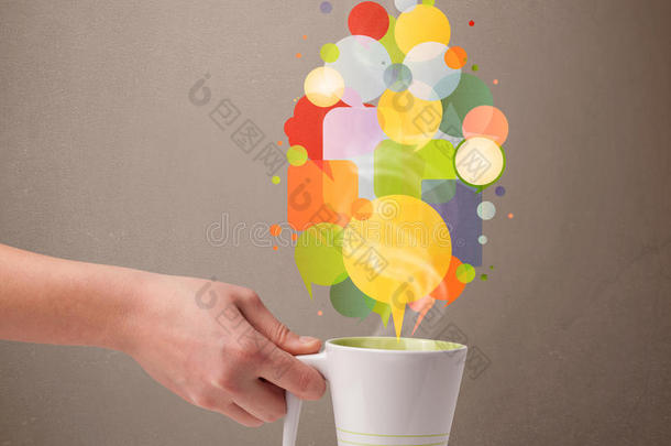 彩色泡泡茶杯