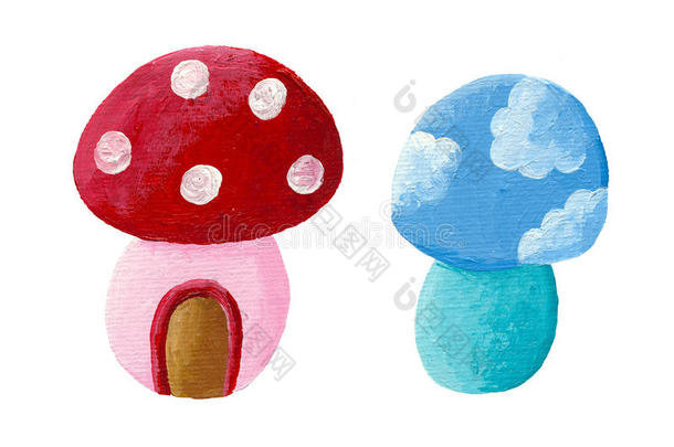 两个童话蘑菇