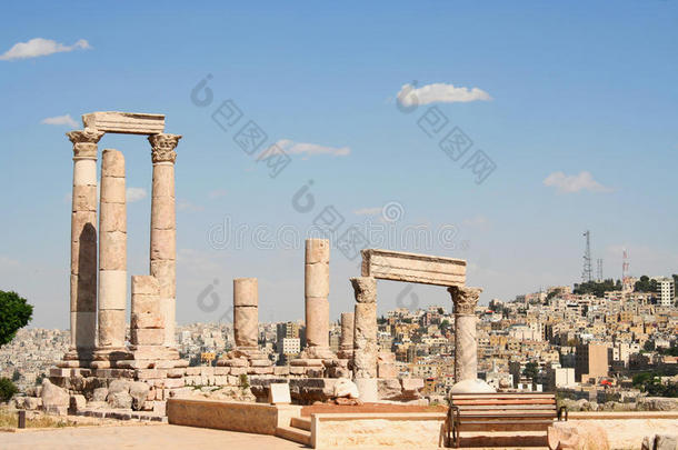 约旦的希腊罗马城市杰拉的废墟