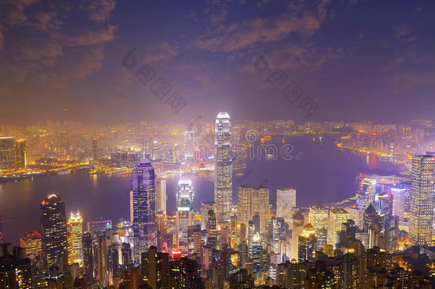 <strong>香<strong>港</strong>维多利亚港夜景</strong>