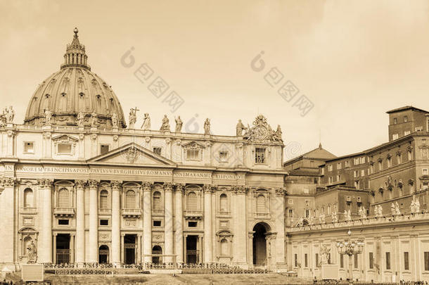 梵蒂冈圣彼得斯大教堂，老照片
