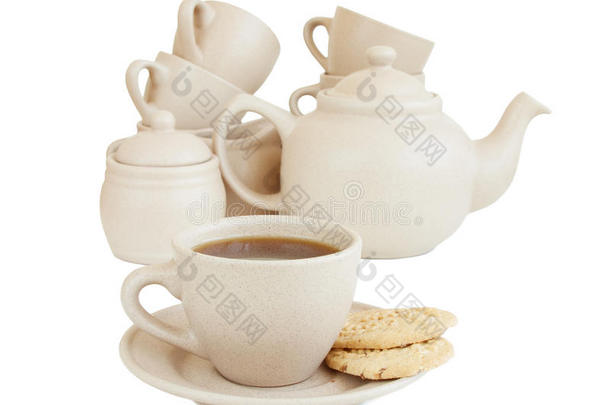 茶杯，空杯子和水壶