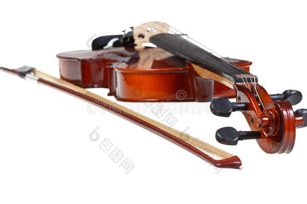 古典现代小提琴与<strong>法式</strong>弓的木盒
