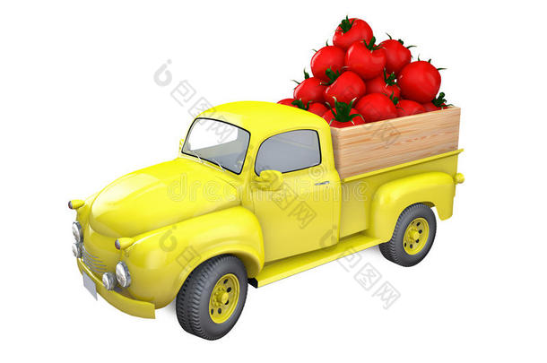 红色西红柿黄色卡车