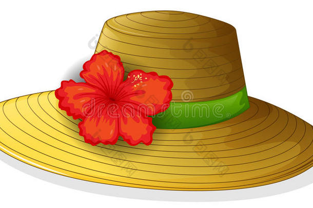 一顶带花的棕色<strong>时尚帽子</strong>