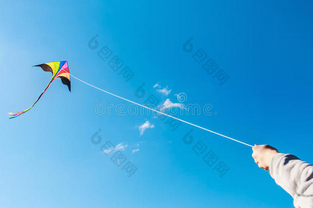 风筝在美丽的天空中飞翔