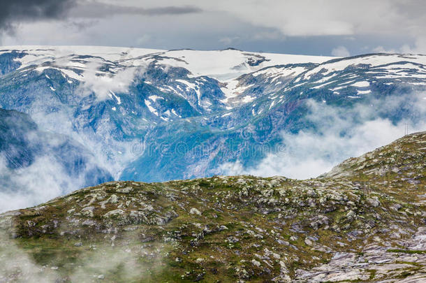美丽的挪威风景，在通往t