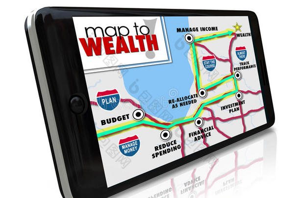 地图到财富导航gps智能手机找到收入赚钱