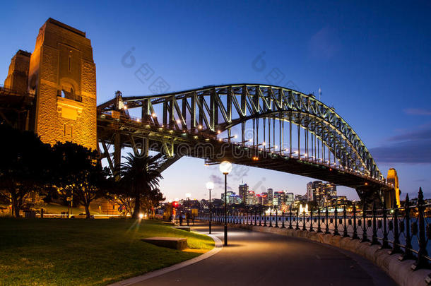 黄昏时的<strong>悉尼海港大桥</strong>