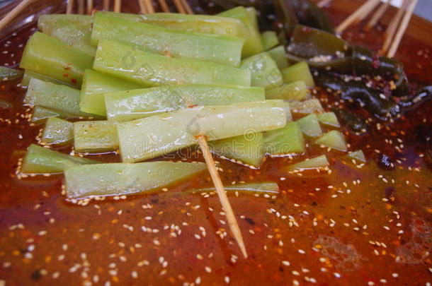 中国成都小吃：麻辣肉串