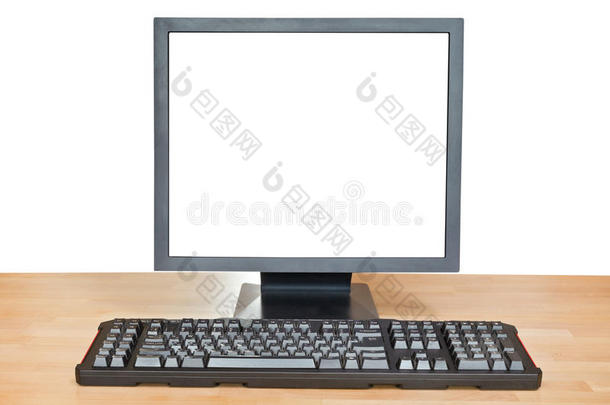 黑色显示屏，带屏幕和键盘