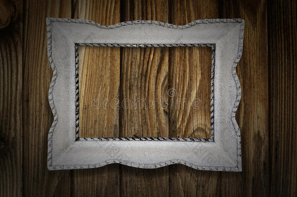 木制背景的复古画框
