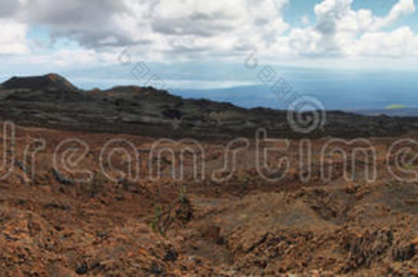 火山景观，内格拉山脉，加拉帕戈斯。