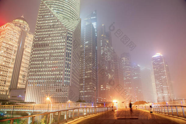 中国上海的<strong>雾霾</strong>和沙尘