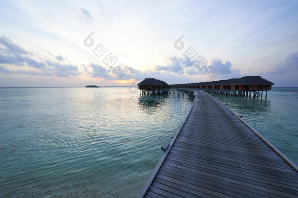 马尔代夫海滩日落