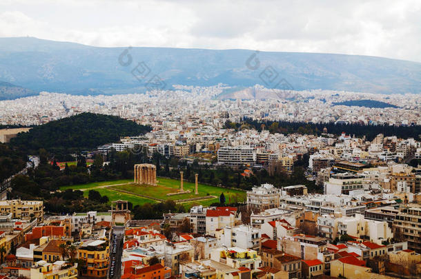 雅典<strong>奥林匹亚</strong>宙斯神庙鸟瞰图