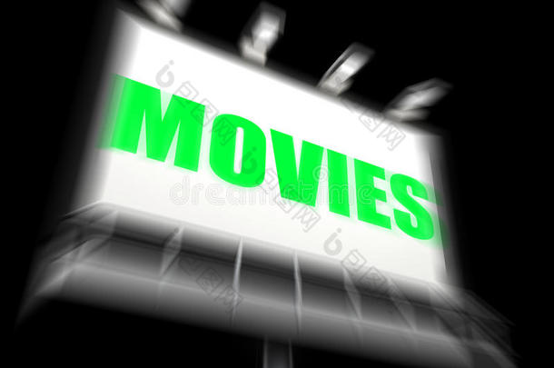 电影标牌显示好莱坞娱乐和图片展