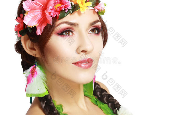 夏威夷女孩化妆