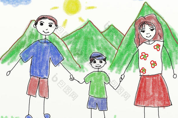 快乐家庭-儿童绘画