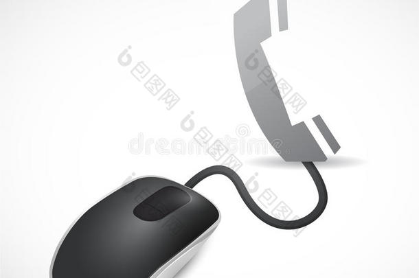 鼠标和电话<strong>插</strong>画设计