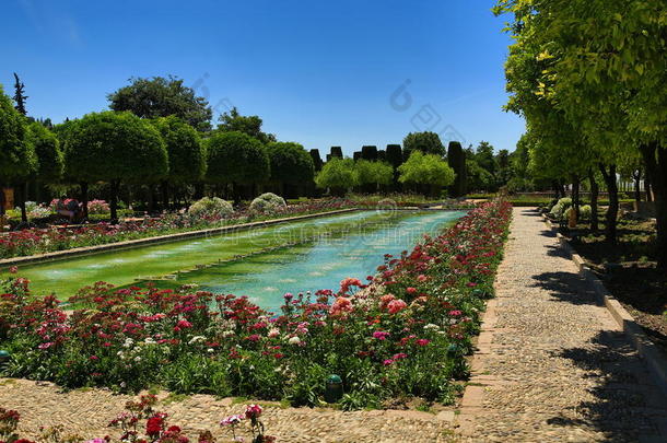 西班牙科尔多瓦，阿尔卡扎尔花园。这个地方被联合国教科文组织宣布为世界遗产。科尔多瓦，西班牙