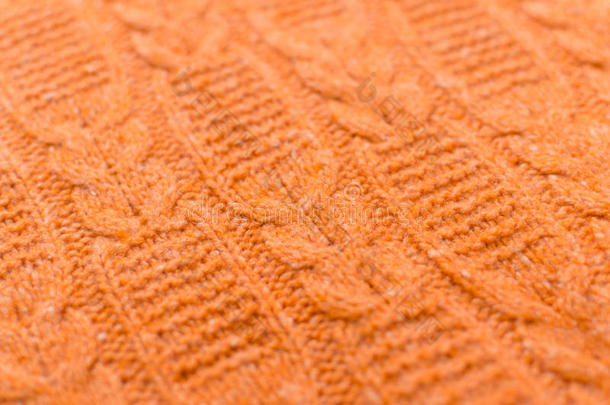 橙色漂亮针织物图案设计特写图