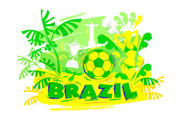巴西足球，背景向量