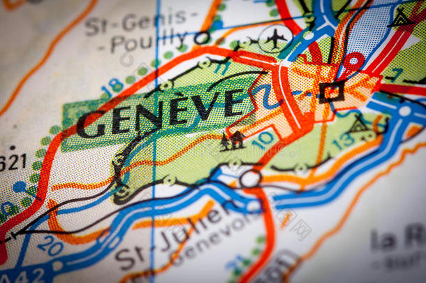 路线图上的geneve城市