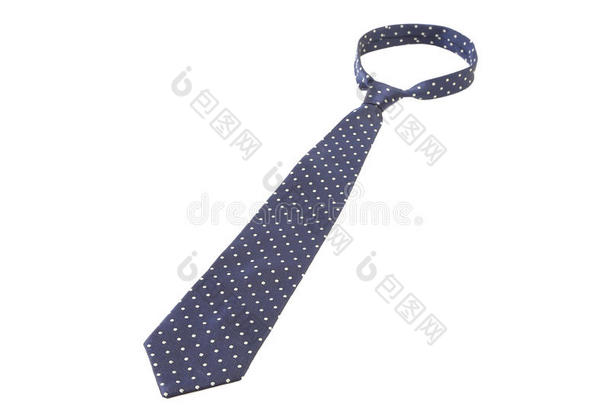 带白色斑点的蓝色领带。