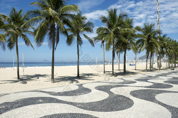 巴西里约热内卢科帕卡巴纳海滩木板路