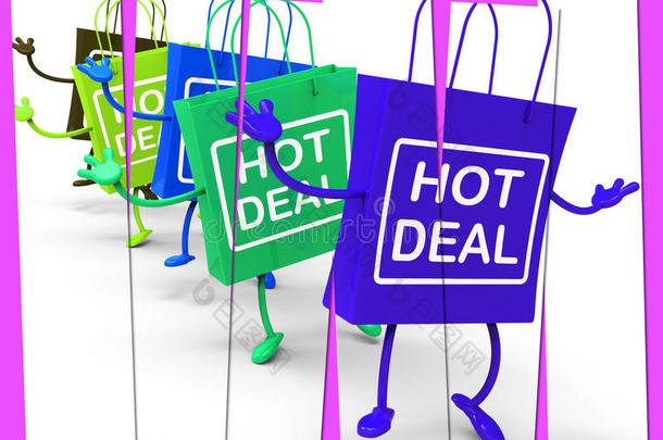 热卖购物袋，显示销售、特价和特价