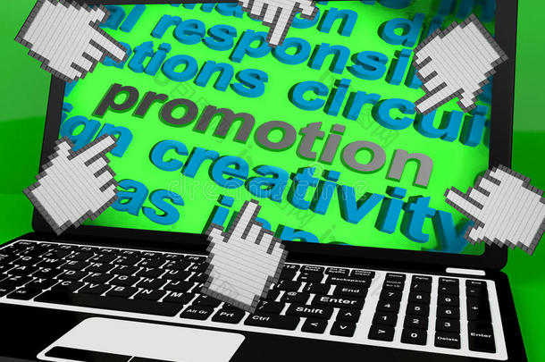 促销笔记本电脑屏幕显示营销活动或促销