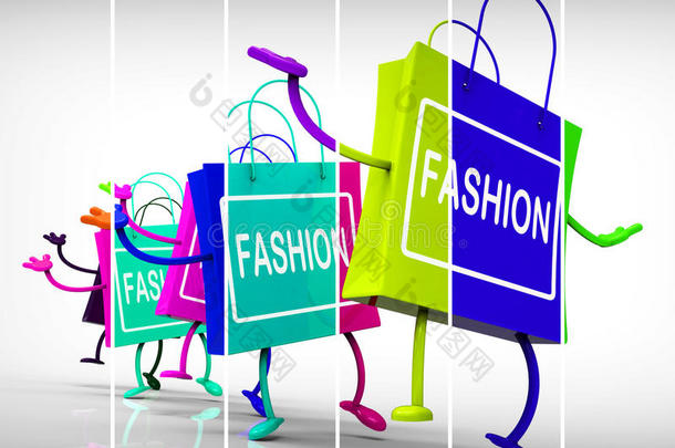 时尚购物袋代表<strong>潮流</strong>、购物和设计