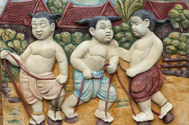 泰式手工游戏泰国文化墙上