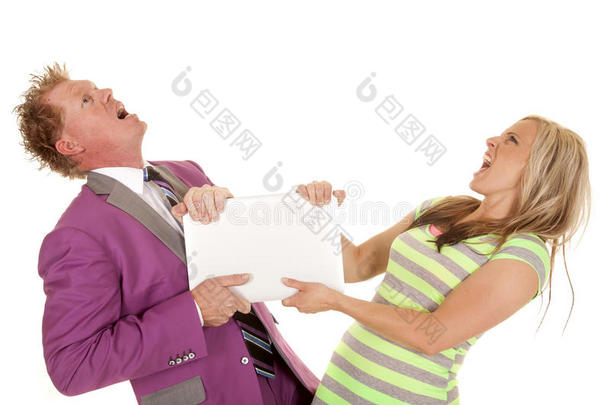 男士紫色西装女士绿色连衣裙拉硬笔记本电脑