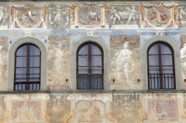 房子的正面用壁画装饰，佛罗伦萨，托斯卡尼，i